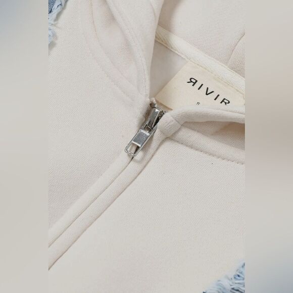 Denim Patchwork Hoodie - Picture 4 of 8